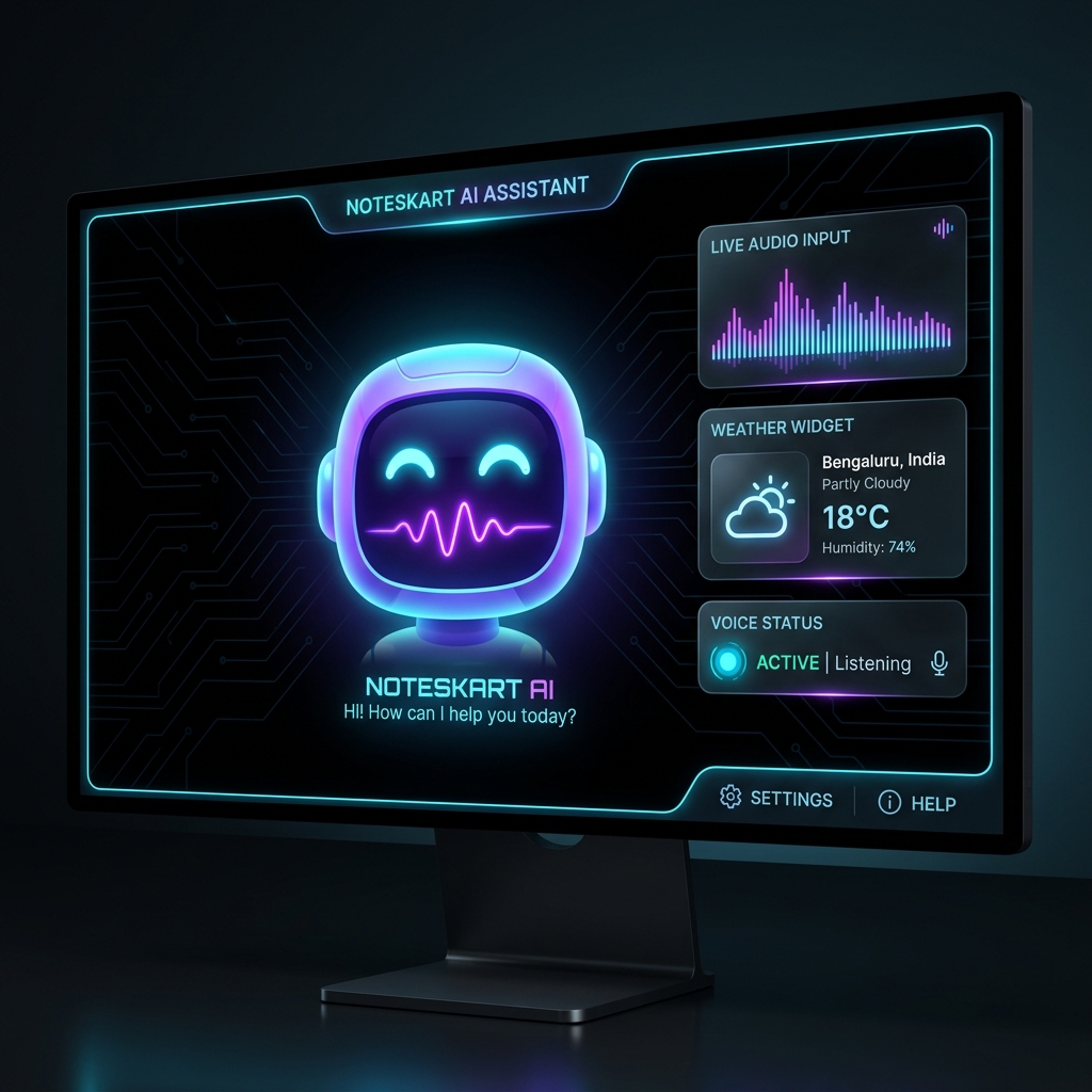 Noteskart AI Assistant Interface Screenshot